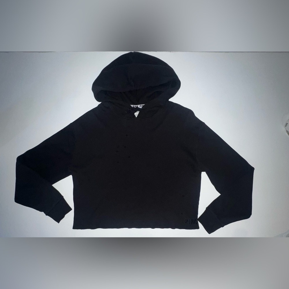 PINK Active Crop Hooded Sweatshirt Size Small